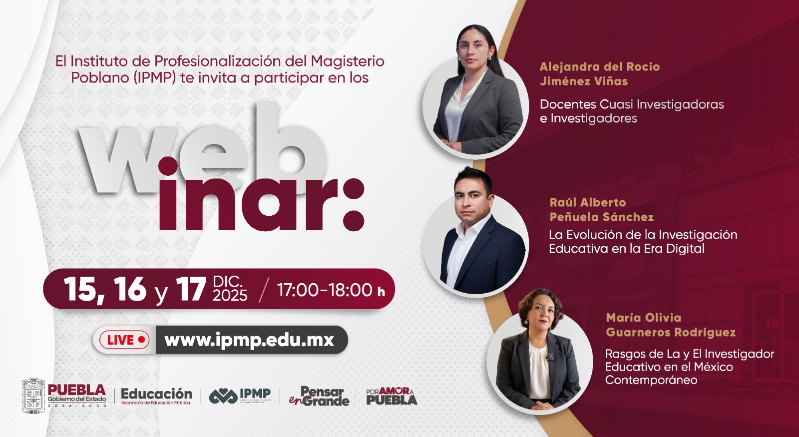 Impulsa IPMP ciclo de webinars sobre investigación educativa